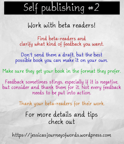 Self publishing #2 - work with beta-readers